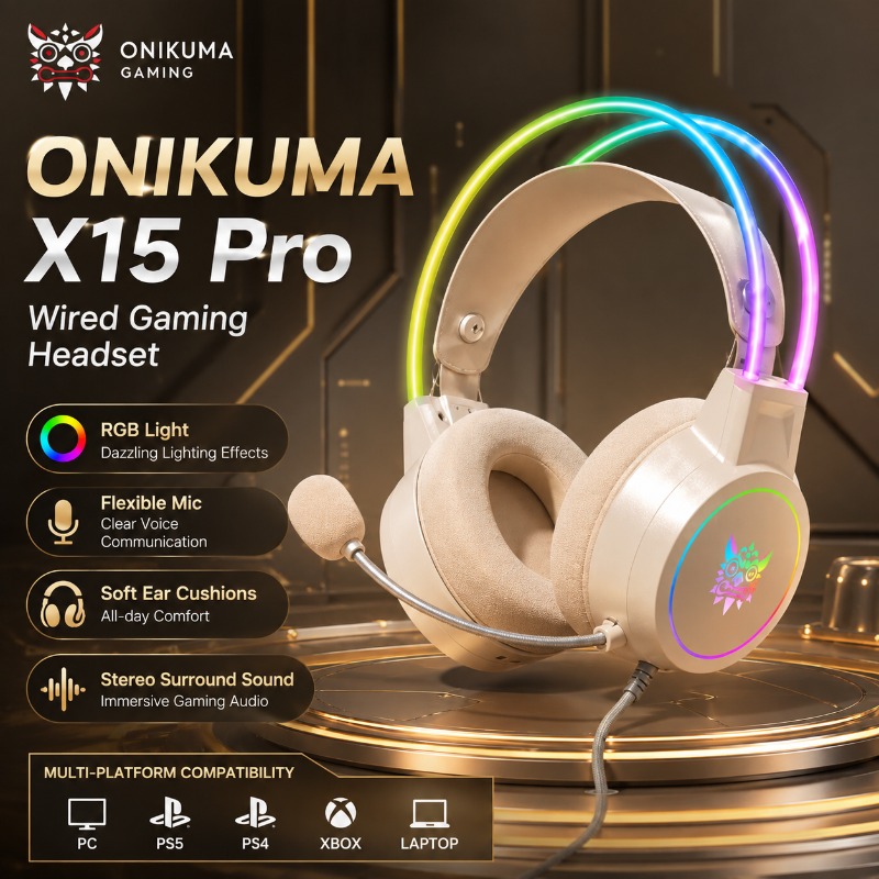 Gaming Headset Rgb - ONIKUMA X15 Pro Headset Gaming Berkabel