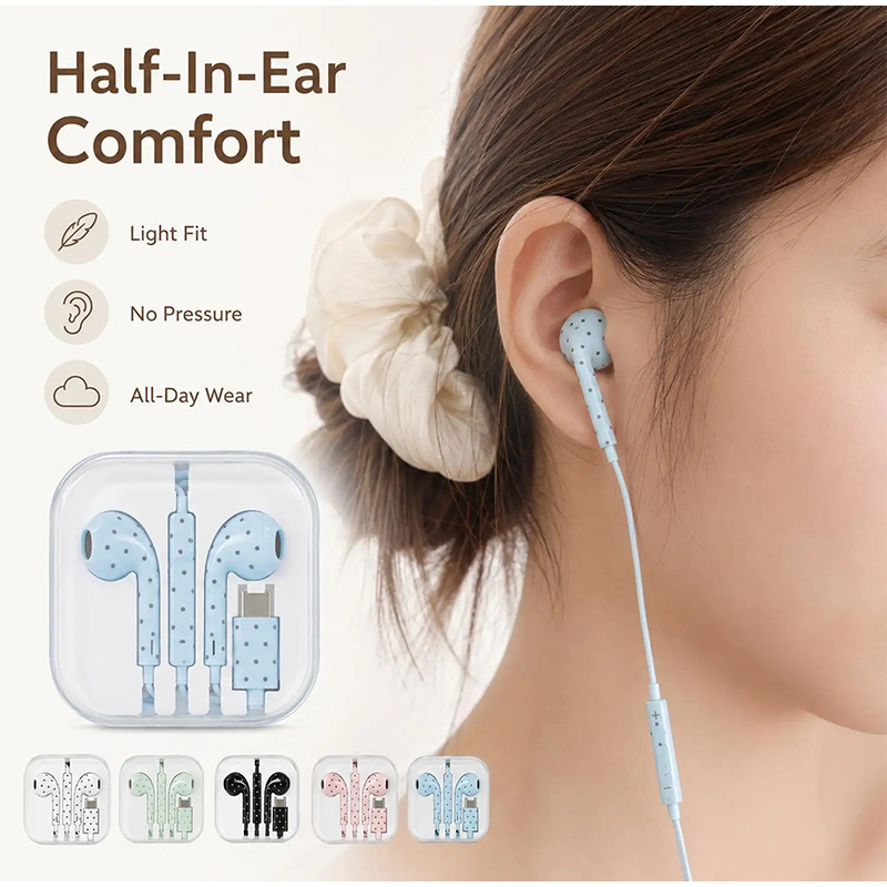 Earphone Tipe C Pola Bintang P - Wired Earphone Mic ulasan dan harga