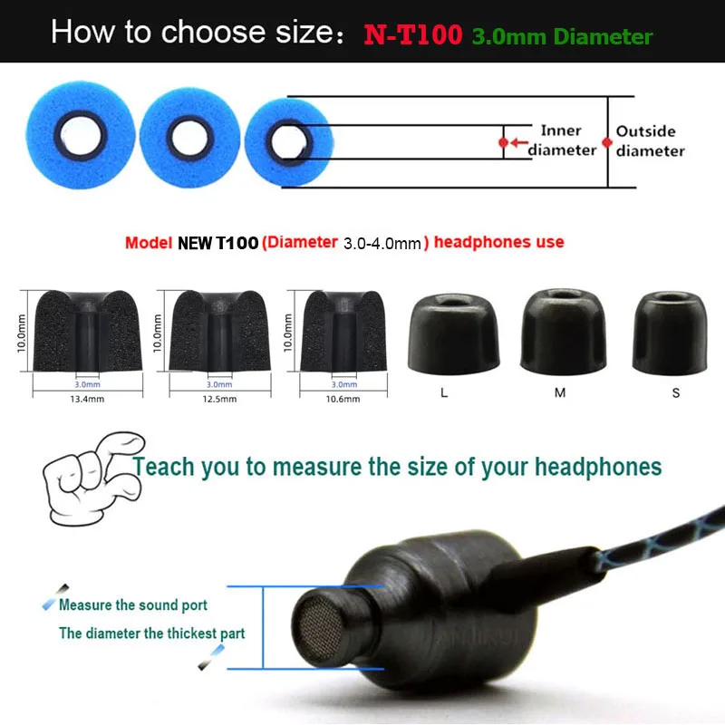 20 Pasang ANJIRUI T100 Ujung T - Earphone Foam Tip ulasan dan harga