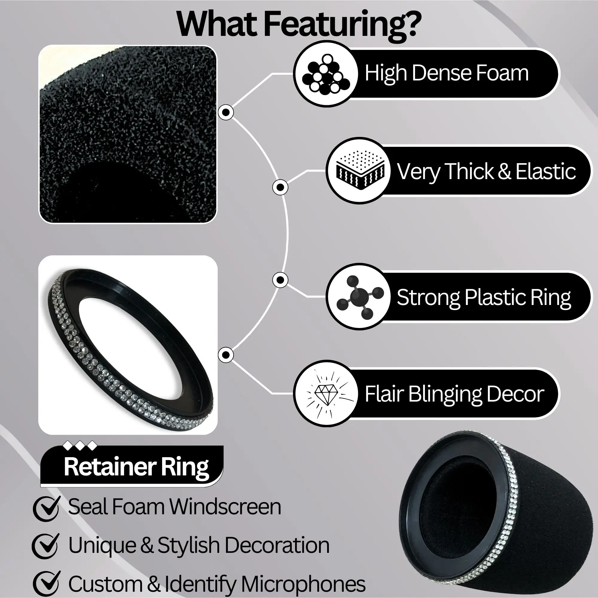Filter Busa Sparkly MV7 untuk  - Shure Mic Mv7 ulasan dan harga